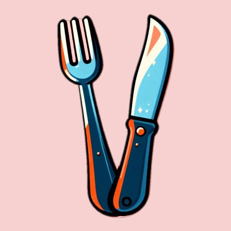 Besteck Messer Gabel bunt