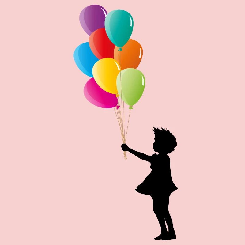Mädchen mit bunten Luftballons
