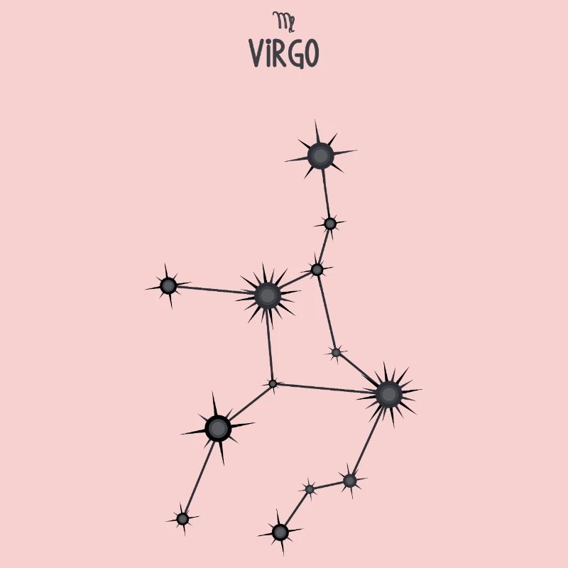 Jungfrau Sternzeichen Sternbild Schwarz & Grau