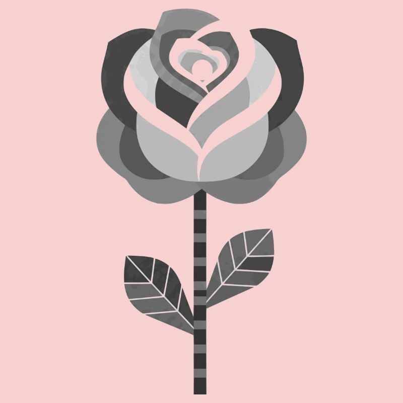 Conception graphique de rose en noir et blanc