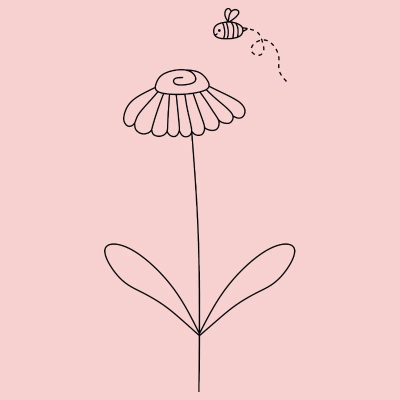 Bee And Flower Art Pattern