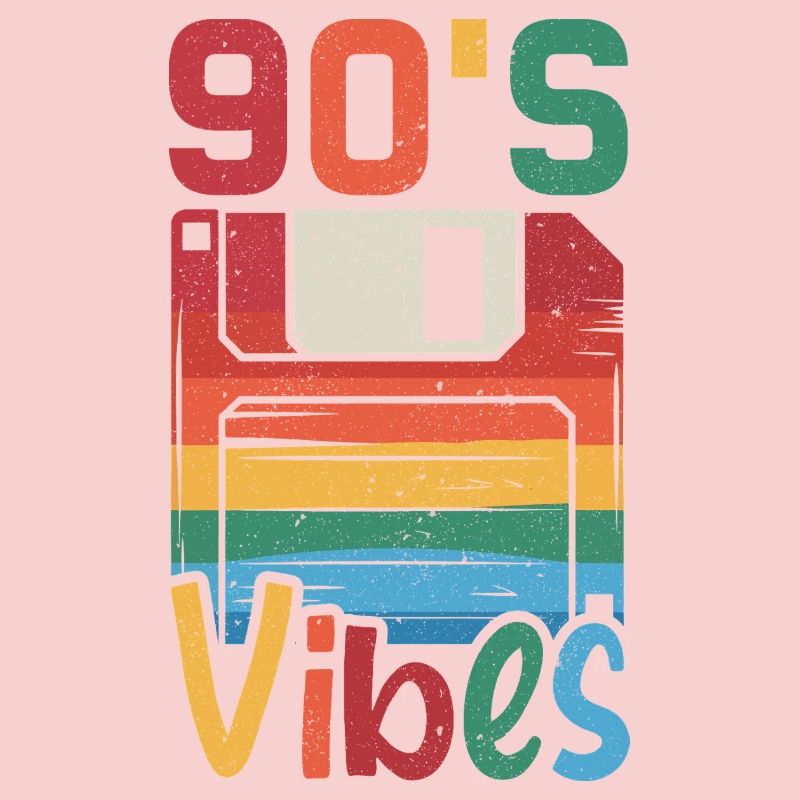 90's Vibes – Retro Design with Vintage Floppy Disk