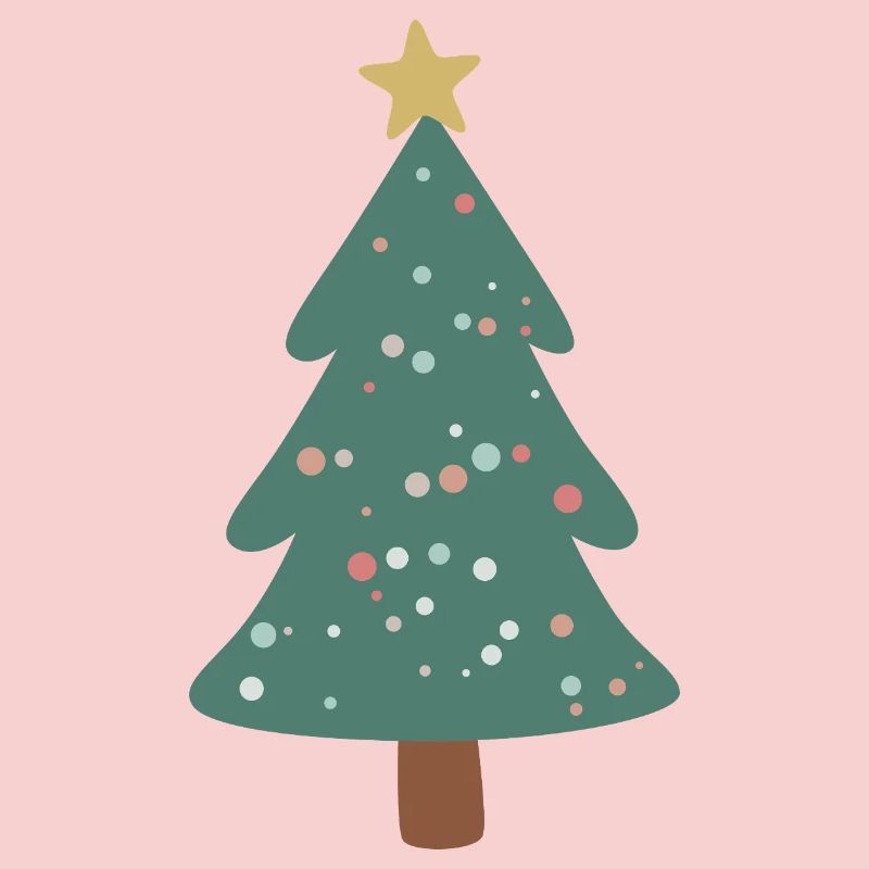 Sapin de Noël vert forêt avec des points
