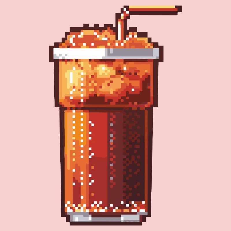 Pixel Cola Glas mit Eis