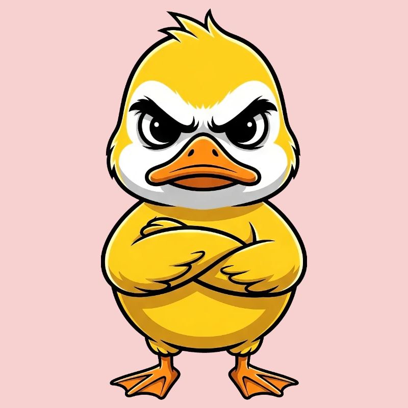 Grumpy Duck Cartoon Annoyed Grumpy Sour