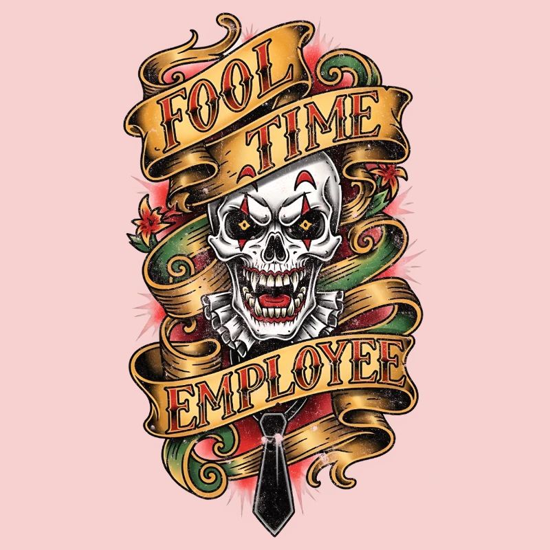Fool Time Employee Skull