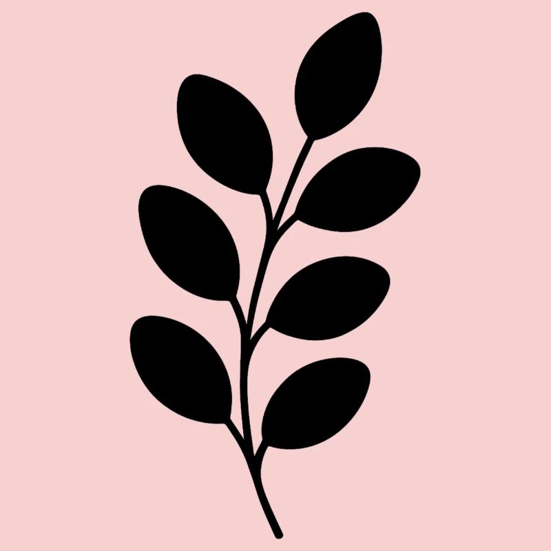 Black Silhouette Leaf Branch