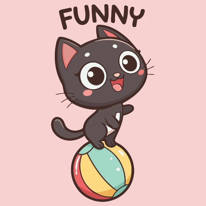Kitten player on colored ball