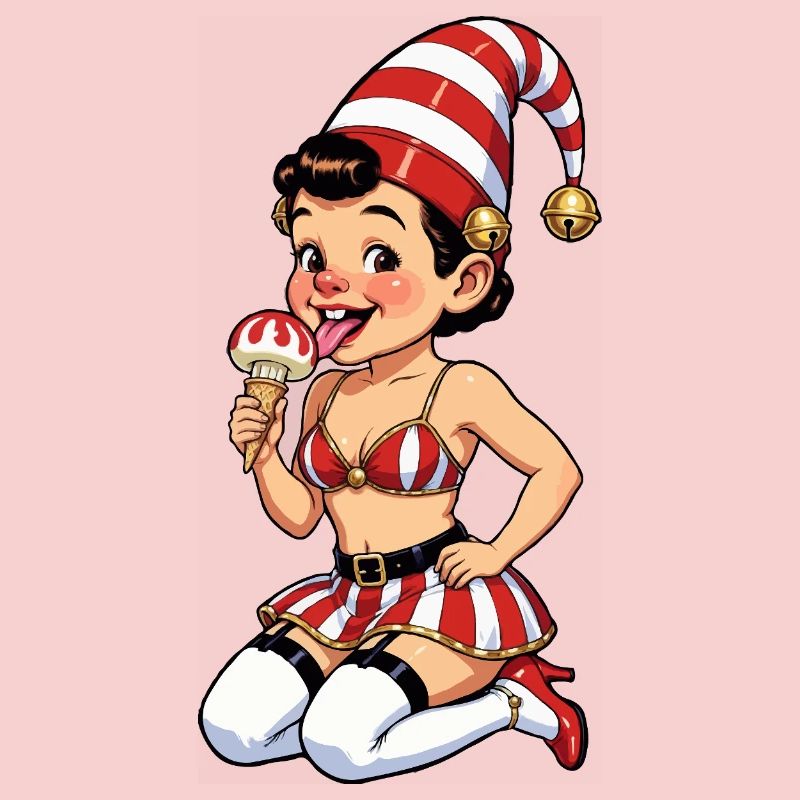 Leprechaun-Mädchen mit Eistüte