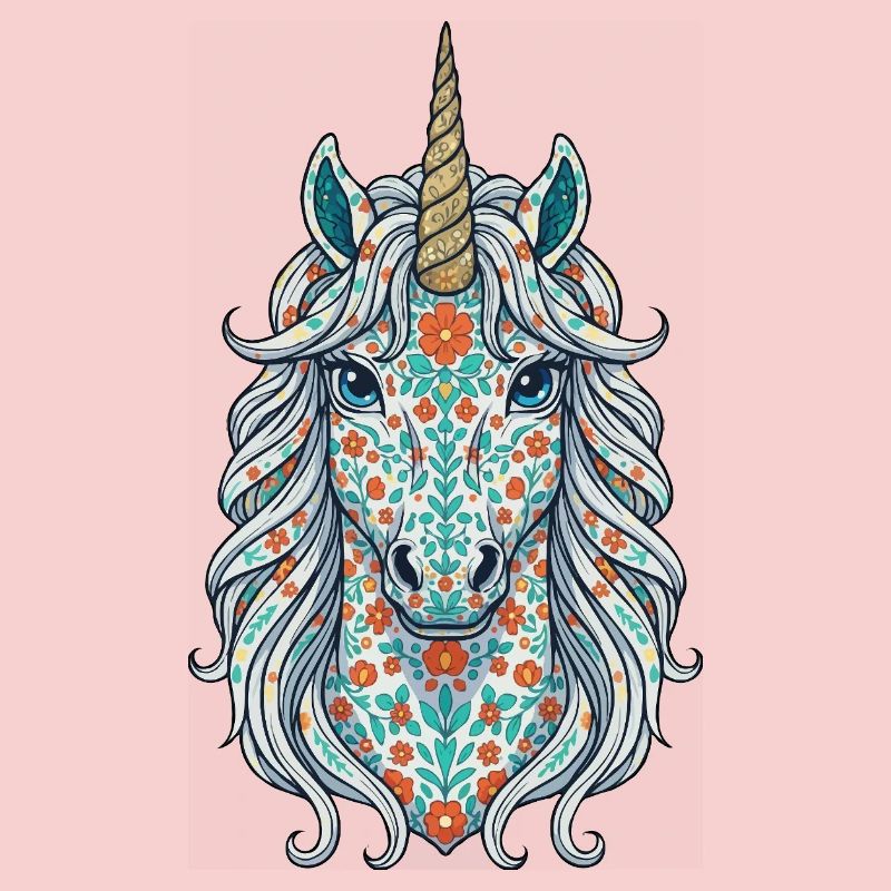 Unicorn Floral Pattern