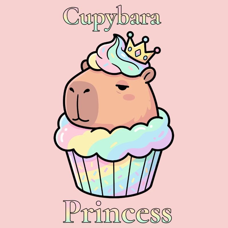 Cupcake Princesse Capybara avec couronne