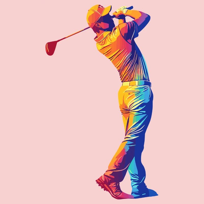 Regenbogen Golfer Swing
