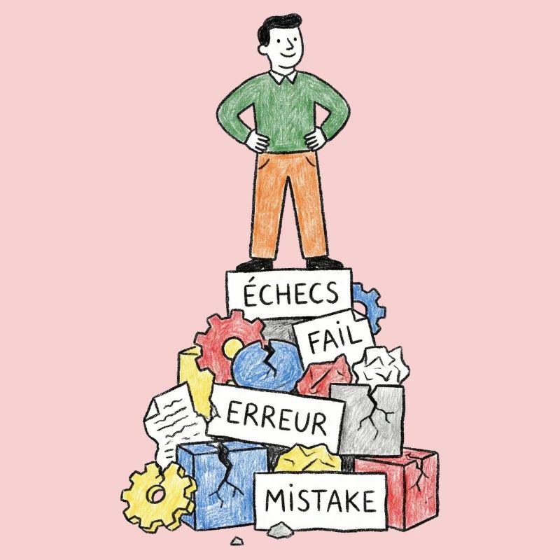 Mann bei Fehlerblocks