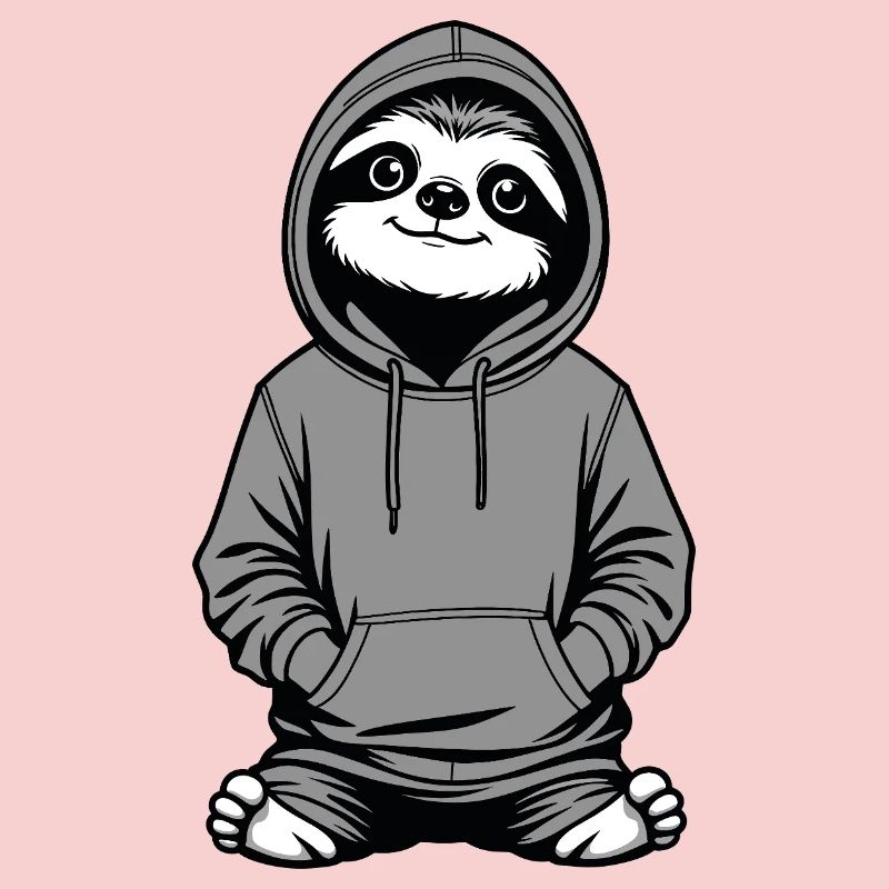 Slow-Chill Sloth Pullover Hoodie