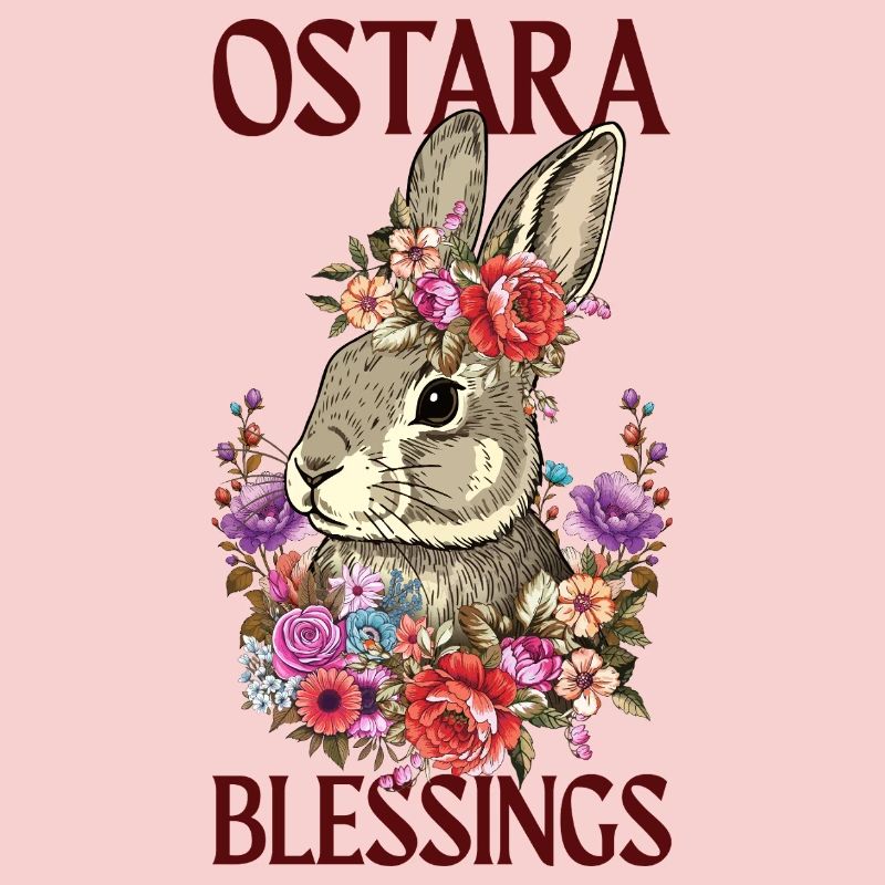Ostara Blessings Happy Easter Rabbit Floral
