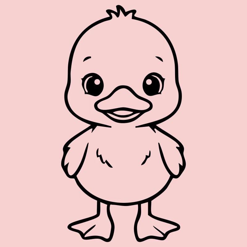 Bébé canard mignon – Design noir et blanc