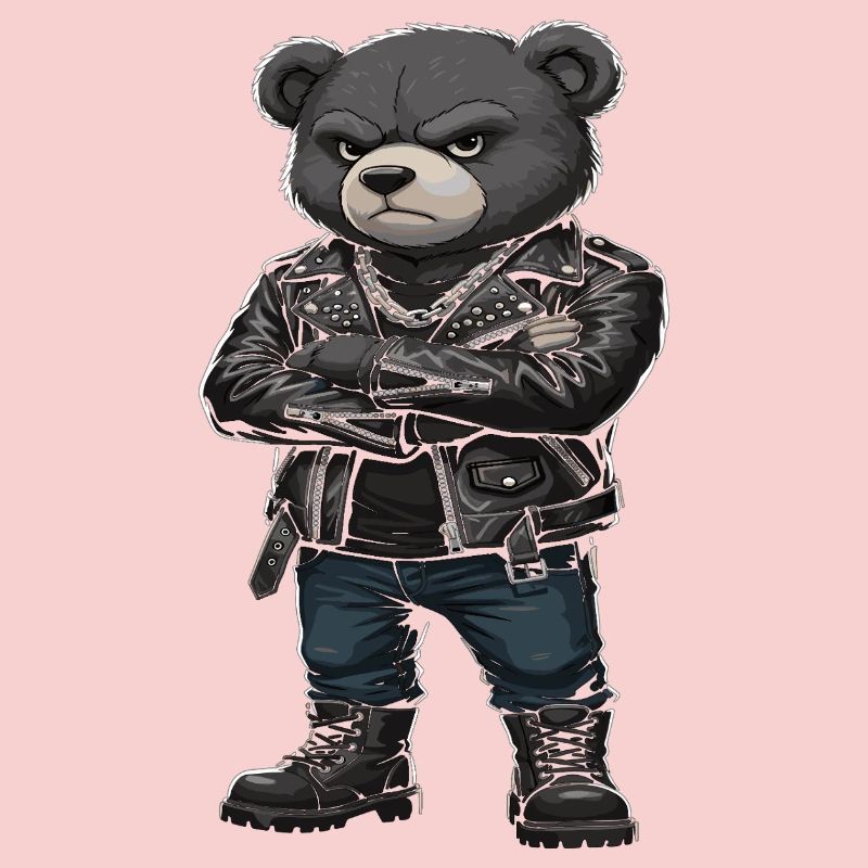 Rocker Bear Leather Jacket Biker