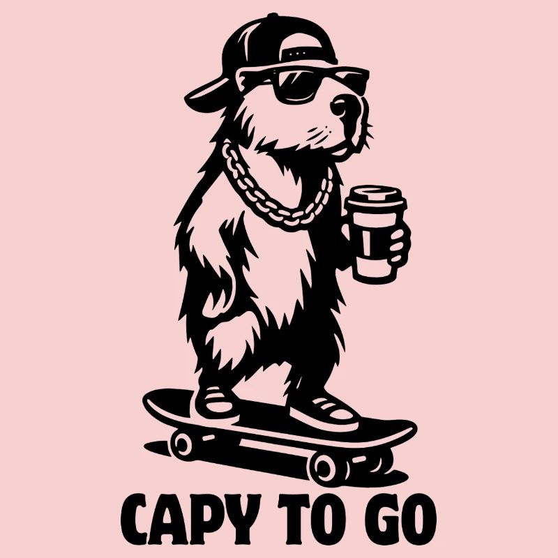 Capy à emporter | Skateboard Capybara | Café
