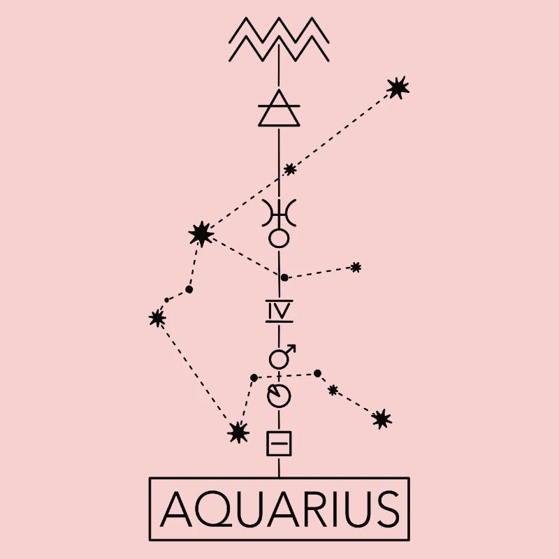 Aquarius - Wassermann Sternzeichen - schwarz
