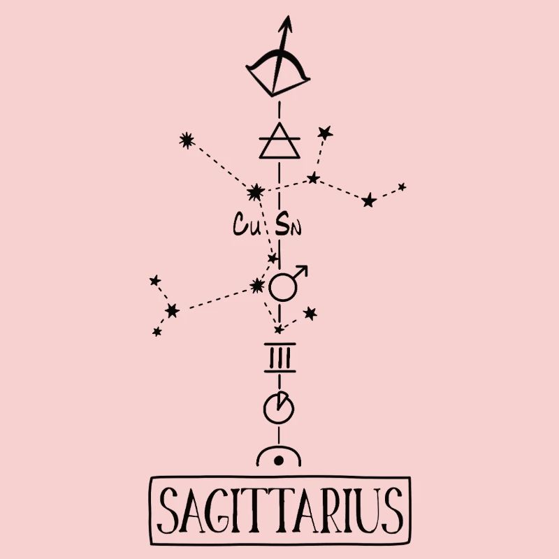 Sagittarius - Schütze Sternzeichen - schwarz