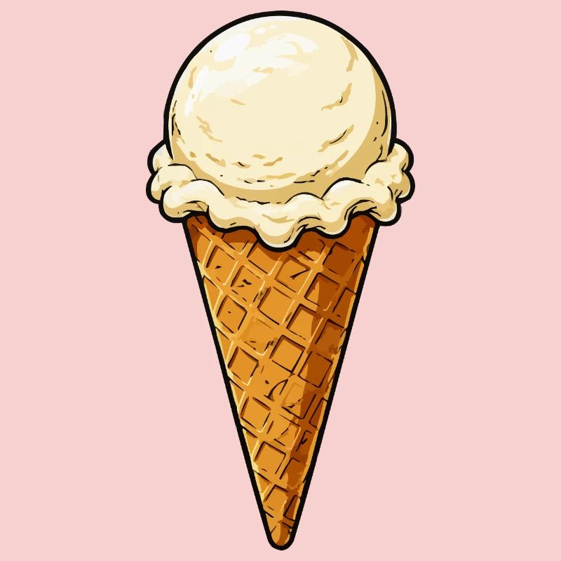 Une cuillère de glace à la vanille