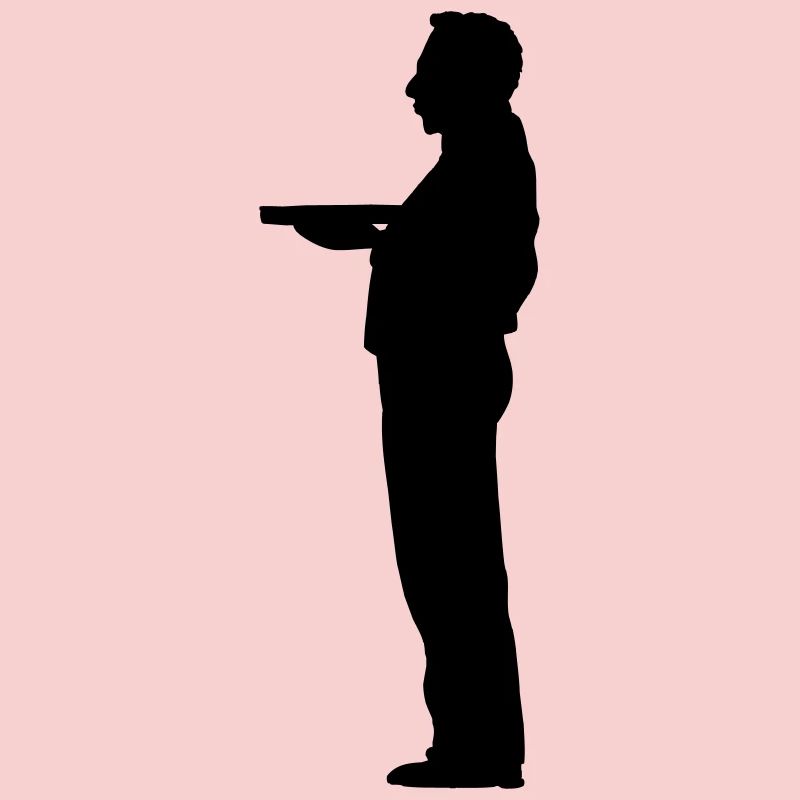 Waiter butler shadow figure