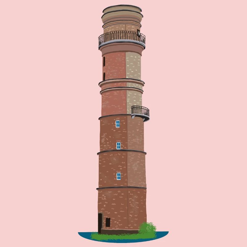 Old lighthouse Travemünde without text, drawing