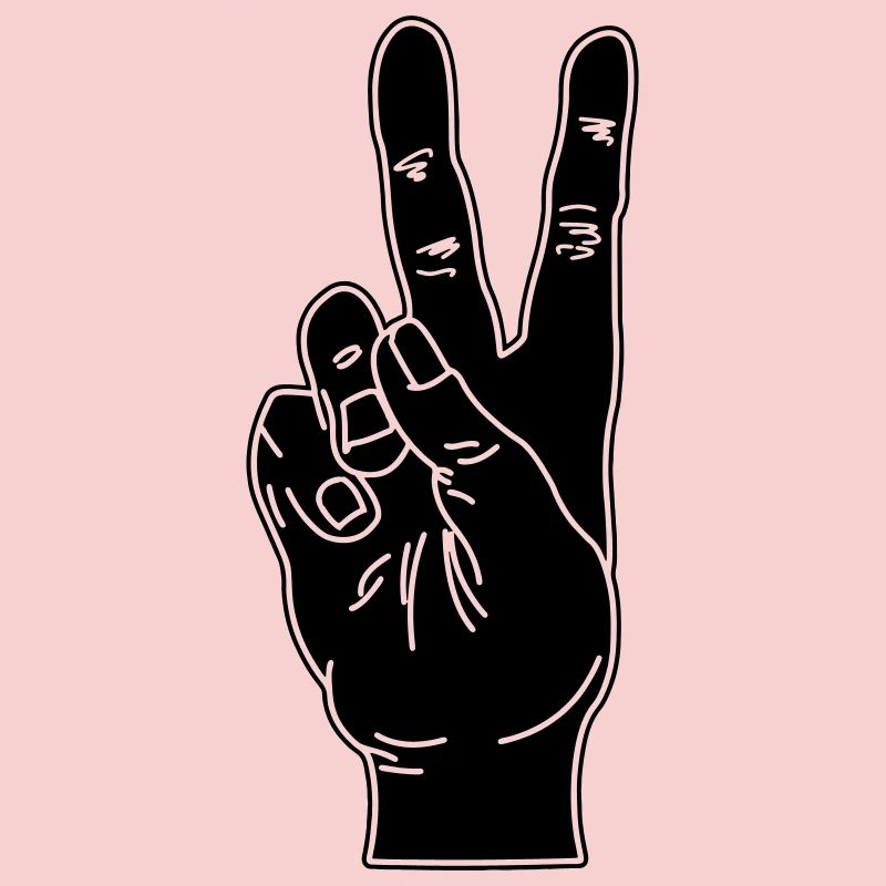 Black hand gesture peace