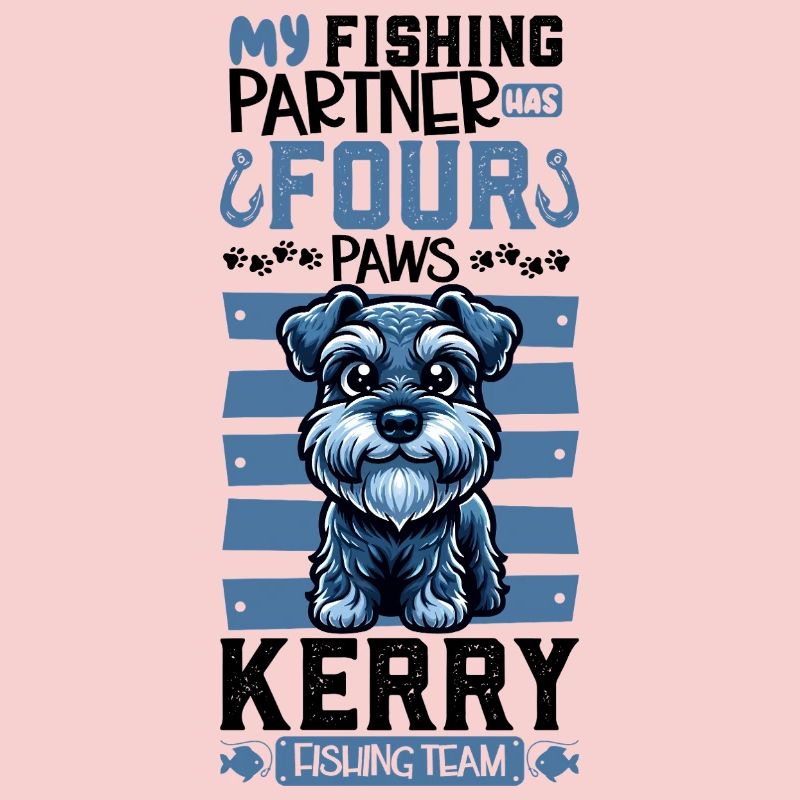 Pêche et Kerry Blue Terrier