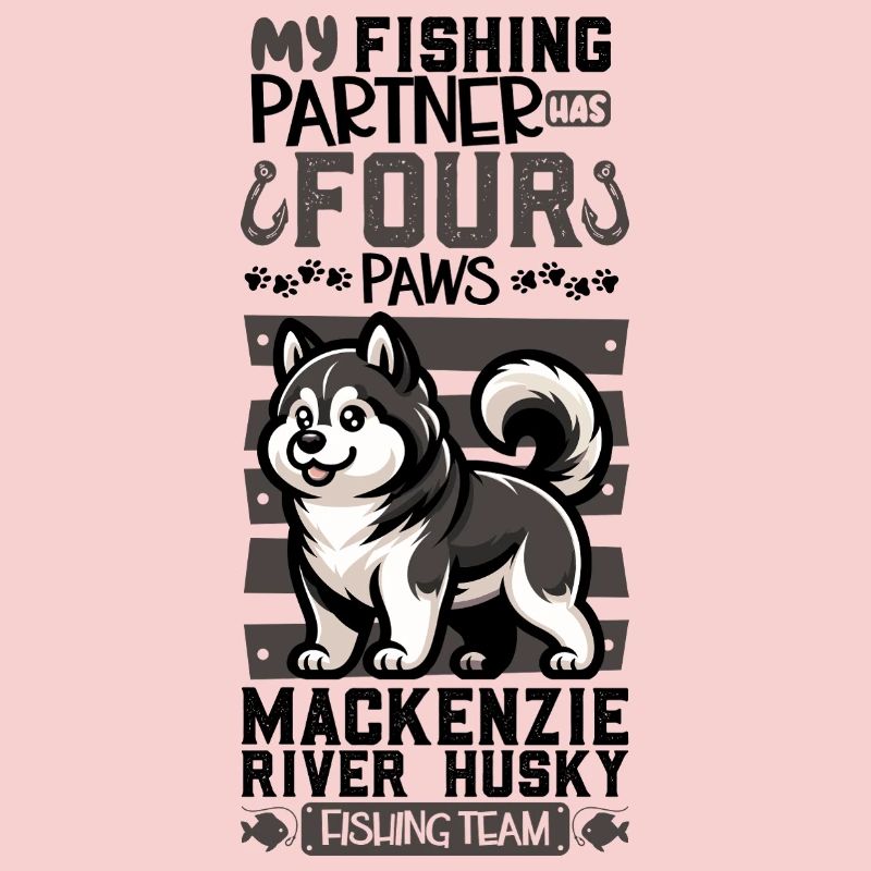 Pêche et husky du fleuve Mackenzie