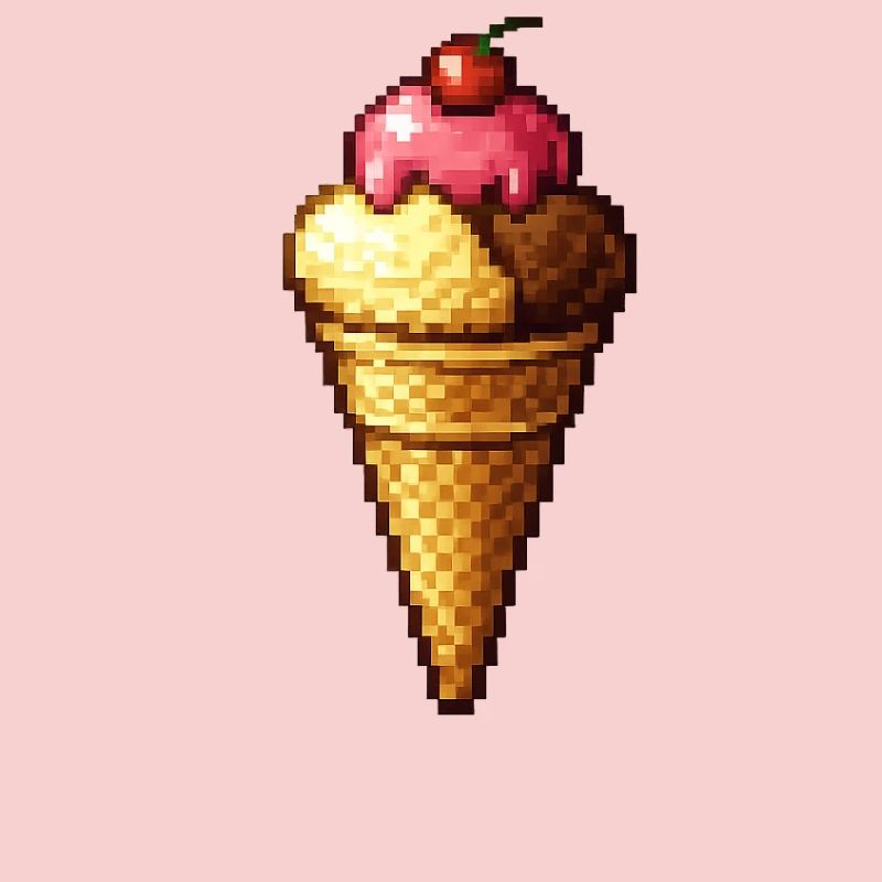 Retro Pixel Eiscreme Cone