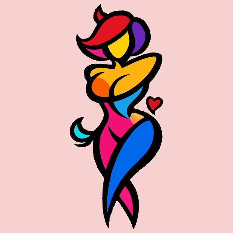 Colorful Dancer Silhouette