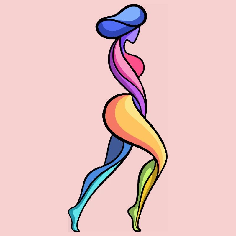 Féminité abstraite colorée