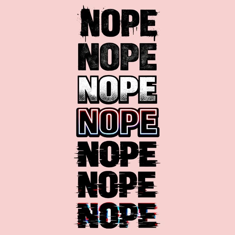 Nein, Neon-Glitch-Textstack