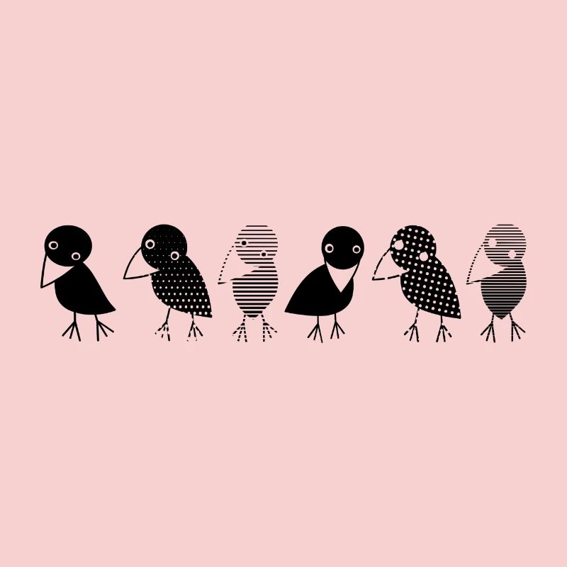 Crows at a glance. Cosy crows on a row