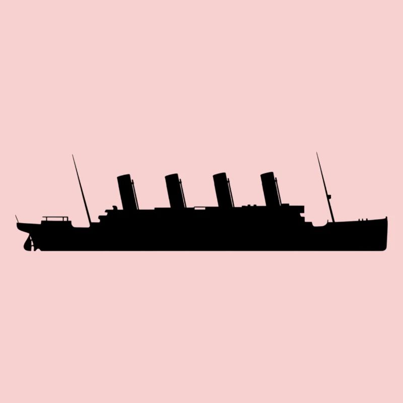 Titanic Silhouette Ship Design Minimalist
