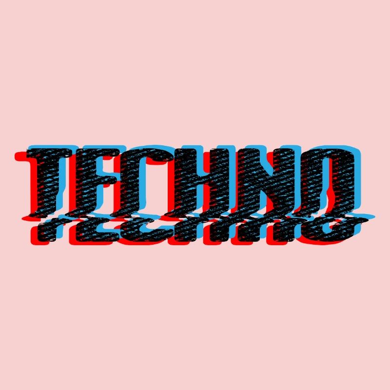 Techno Blue Neon Overprint Typographie
