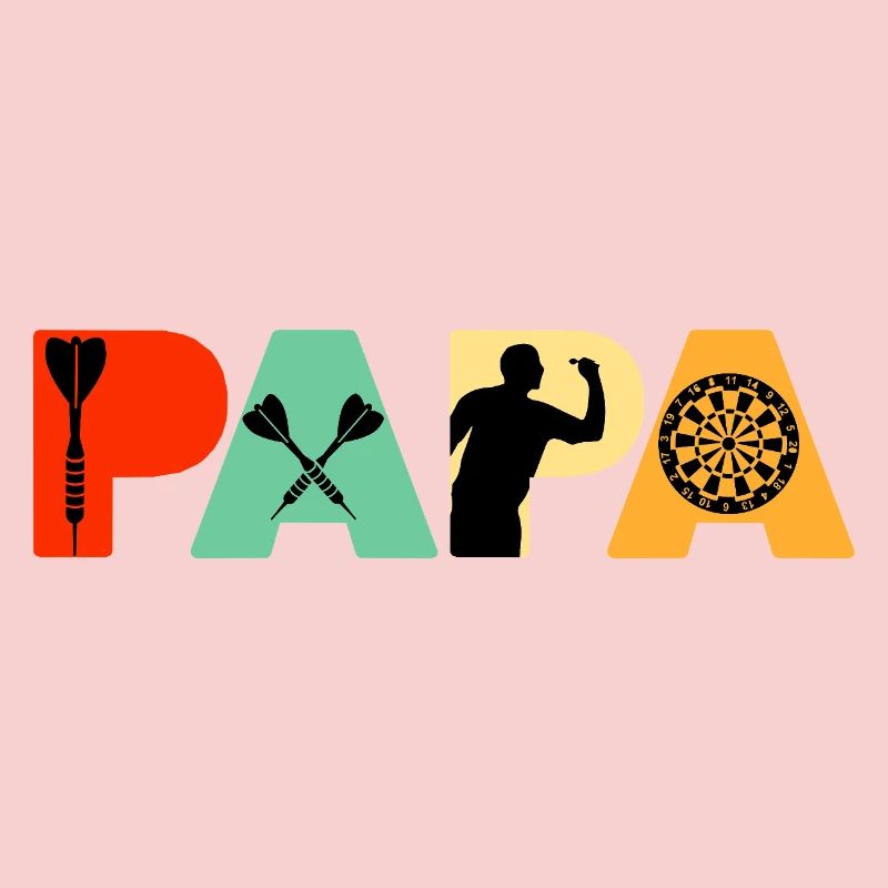 Papa Dart Master Retro Vintage Sunset Typography