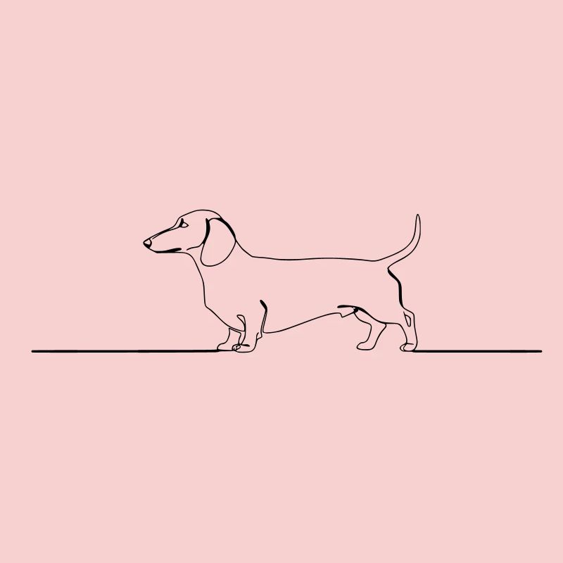 Dachshund Dachshund One Line Art