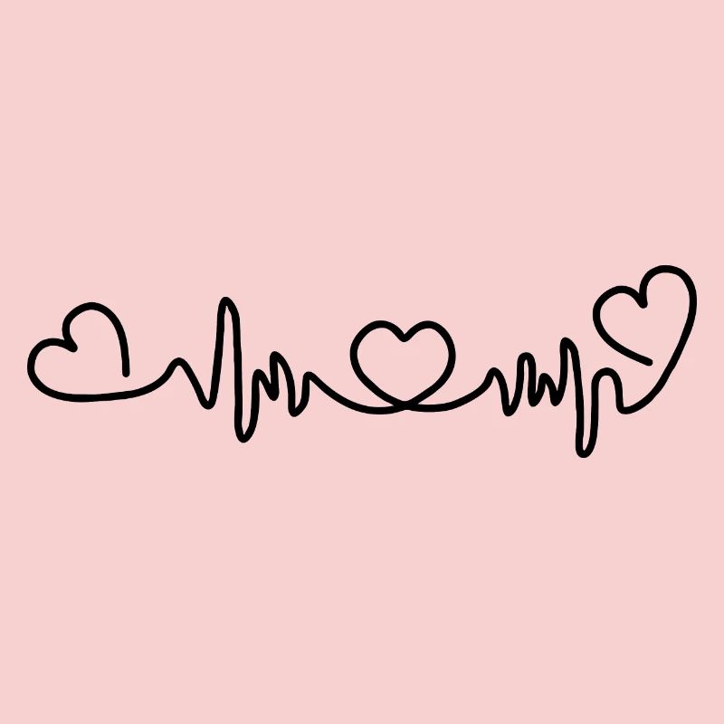 Herzfrequenz mit drei Herzen