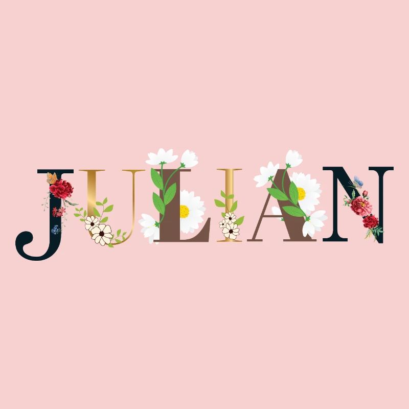 Le nom de JULIAN décoré de fleurs