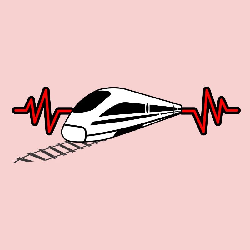 Heartbeat avec train - cheminot, conducteur de train conception