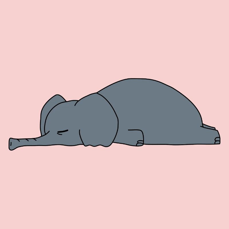 Éléphant paresseux dormant Sarcasme drôle Conception animale