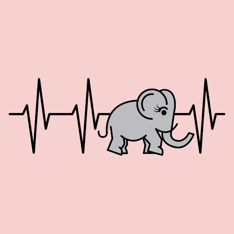pulse elephant trunk heartbeat comic symbol cute