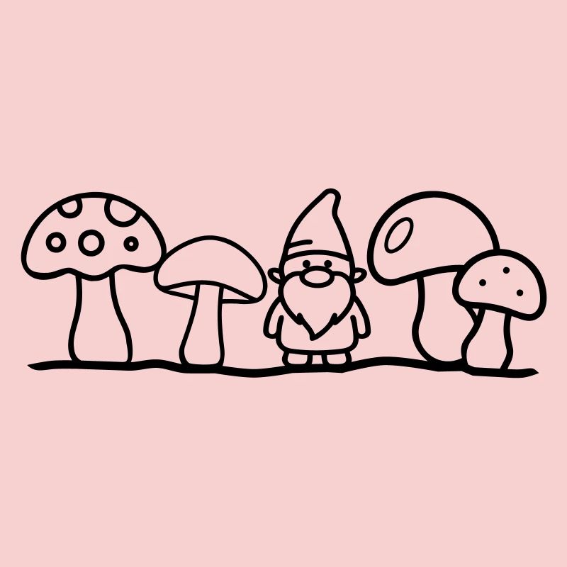Dwarf with mushrooms