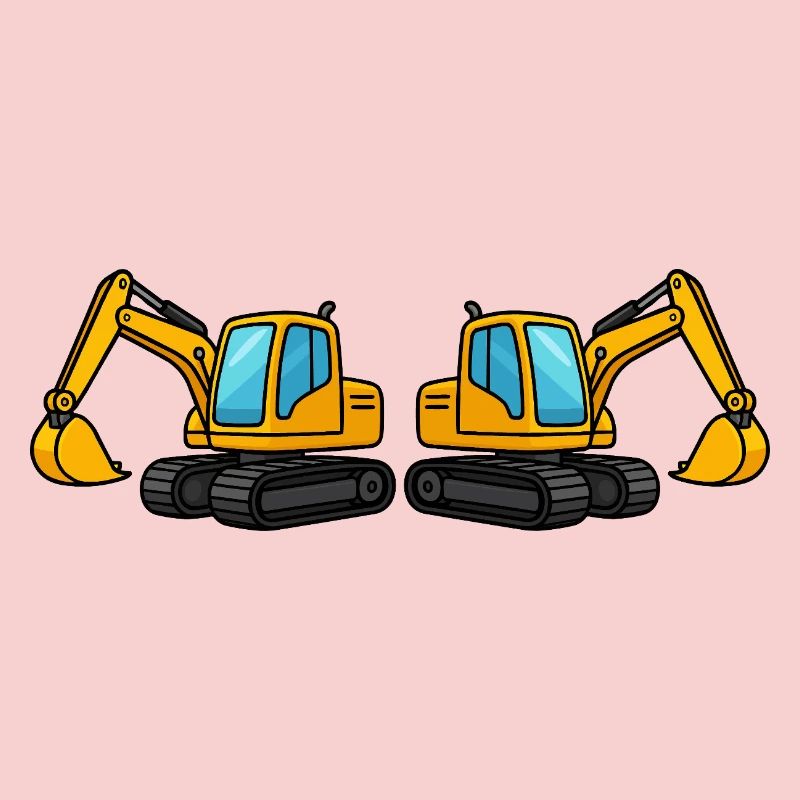 Silhouette de machine de construction double