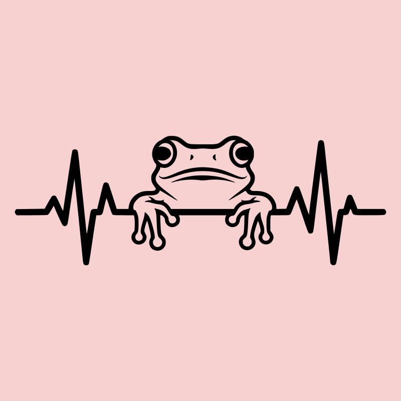 Frog Heartbeat Lines Graphic
