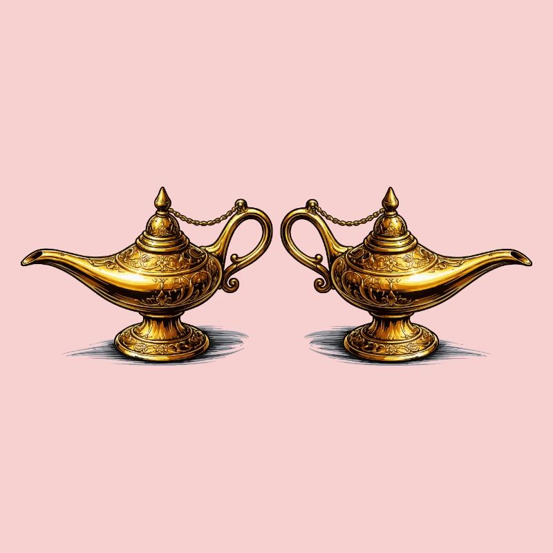 Lampes à huile dorées
