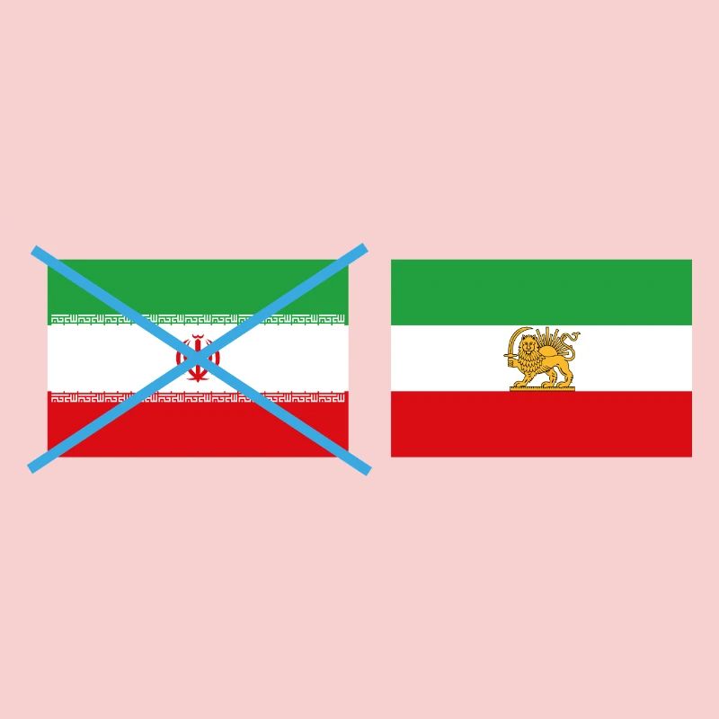 Smashed Iran flags