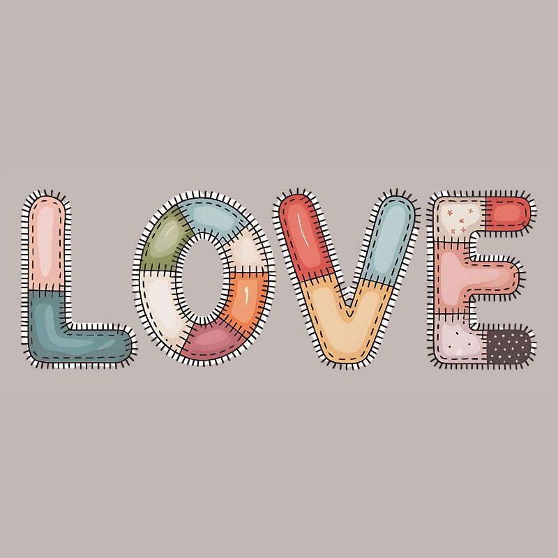 Love Patchwork Sewing Handmade Design